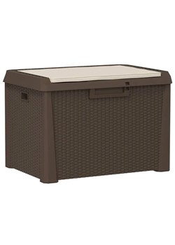 Brązowa Skrzynia Ogrodowa Z Poduszką Na Siedzisku T0-L04 ze sklepu Edinos.pl w kategorii Dom - zdjęcie 174570300