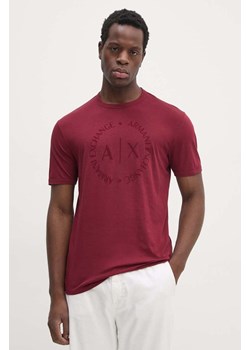 Armani Exchange t-shirt bawełniany kolor bordowy z nadrukiem ze sklepu ANSWEAR.com w kategorii T-shirty męskie - zdjęcie 174571773