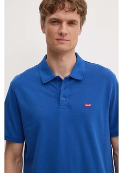 Levi&apos;s polo bawełniane kolor niebieski gładki ze sklepu ANSWEAR.com w kategorii T-shirty męskie - zdjęcie 174572243