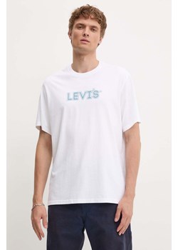 Levi&apos;s t-shirt bawełniany męski kolor biały z nadrukiem ze sklepu ANSWEAR.com w kategorii T-shirty męskie - zdjęcie 174572263