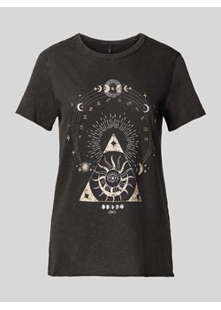 T-shirt z nadrukiem z motywem i napisem model ‘LUCY’ ze sklepu Peek&Cloppenburg  w kategorii Bluzki damskie - zdjęcie 174572762