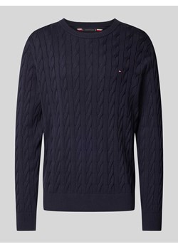 Sweter z dzianiny z wzorem warkocza ze sklepu Peek&Cloppenburg  w kategorii Swetry męskie - zdjęcie 174573242