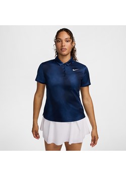Damska koszulka polo do golfa z krótkim rękawem i nadrukiem Dri-FIT Nike Victory - Niebieski ze sklepu Nike poland w kategorii Bluzki damskie - zdjęcie 174573284