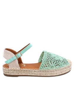 Sandałki ażurowe espadryle Premat Green zielone ze sklepu ButyModne.pl w kategorii Espadryle damskie - zdjęcie 174573872