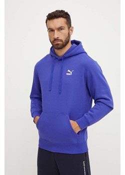 Puma bluza Classics męska kolor fioletowy z kapturem z nadrukiem 535596 ze sklepu PRM w kategorii Bluzy męskie - zdjęcie 174574291