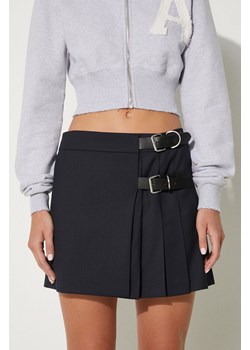 AMBUSH spódnica wełniana Belts Mini Skirt kolor granatowy mini rozkloszowana BWCU006F24FAB0014600 ze sklepu PRM w kategorii Spódnice - zdjęcie 174574580
