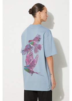 Y-3 t-shirt bawełniany Graphic Tee damski kolor niebieski JD9843 ze sklepu PRM w kategorii Bluzki damskie - zdjęcie 174574624