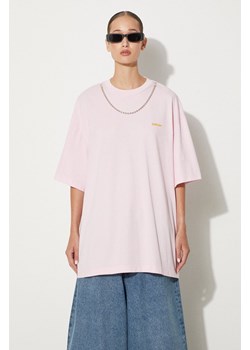 AMBUSH t-shirt bawełniany Ballchain damski kolor różowy BWAA04BF24JER0013616 ze sklepu PRM w kategorii Bluzki damskie - zdjęcie 174574630