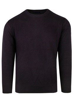 Sweter Bawełniany z Okrągłym Dekoltem (U-neck), Męski -DEVIR- Ciemne Bordo SWKOWdevirP106bordoU ze sklepu JegoSzafa.pl w kategorii Swetry męskie - zdjęcie 174575311