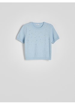 Reserved - Dzianinowa bluzka - jasnoniebieski ze sklepu Reserved w kategorii Swetry damskie - zdjęcie 174578280