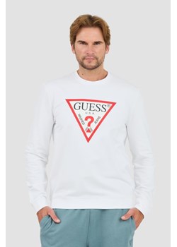 GUESS Biała bluza Audley Cn Fleece, Wybierz rozmiar XXL ze sklepu outfit.pl w kategorii Bluzy męskie - zdjęcie 174578323