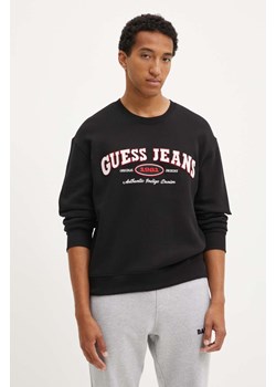 Guess Jeans bluza męska kolor czarny z aplikacją M4YQ20 K9V31 ze sklepu ANSWEAR.com w kategorii Bluzy męskie - zdjęcie 174578694