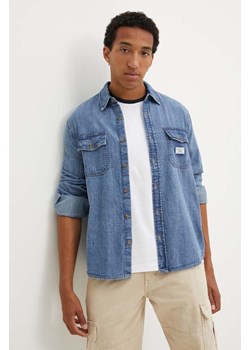 Guess Jeans koszula jeansowa męska kolor niebieski regular z kołnierzykiem klasycznym M4YH56 D5EI2 ze sklepu ANSWEAR.com w kategorii Koszule męskie - zdjęcie 174578753