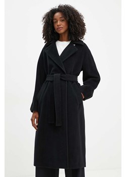 Marella płaszcz wełniany kolor czarny przejściowy oversize 2423016082200 ze sklepu ANSWEAR.com w kategorii Płaszcze damskie - zdjęcie 174578802