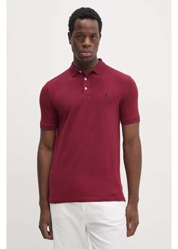 Polo Ralph Lauren polo męski kolor bordowy gładki 710941439 ze sklepu ANSWEAR.com w kategorii T-shirty męskie - zdjęcie 174579040