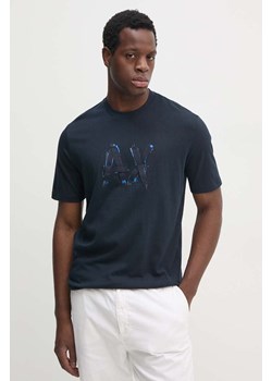 Armani Exchange t-shirt bawełniany męski kolor granatowy z nadrukiem 6DZTHN ZJLFZ ze sklepu ANSWEAR.com w kategorii T-shirty męskie - zdjęcie 174579291