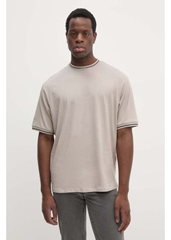 Armani Exchange t-shirt bawełniany męski kolor beżowy gładki 6DZTHX ZJ9JZ ze sklepu ANSWEAR.com w kategorii T-shirty męskie - zdjęcie 174579302