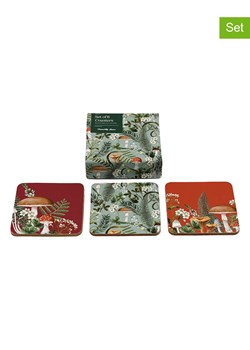 SiL Interiors Podkładki (6 szt.) &quot;Mushroom&quot; w kolorze zielono-czerwonym - 10 x 10 cm ze sklepu Limango Polska w kategorii Akcesoria kuchenne - zdjęcie 174581621
