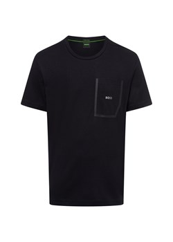 BOSS Green Koszulka męska - Thilix Mężczyźni Dżersej czarny jednolity ze sklepu vangraaf w kategorii T-shirty męskie - zdjęcie 174582620