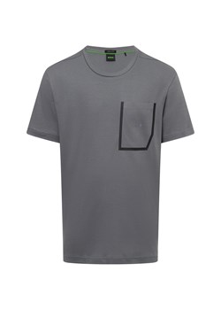 BOSS Green Koszulka męska - Thilix Mężczyźni Dżersej szary jednolity ze sklepu vangraaf w kategorii T-shirty męskie - zdjęcie 174582621