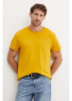 G-Star Raw t-shirt bawełniany męski kolor żółty gładki ze sklepu ANSWEAR.com w kategorii T-shirty męskie - zdjęcie 174583512