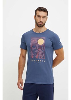 Columbia t-shirt bawełniany kolor granatowy z nadrukiem ze sklepu ANSWEAR.com w kategorii T-shirty męskie - zdjęcie 174583613