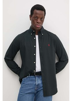 Polo Ralph Lauren koszula męska kolor czarny regular z kołnierzykiem button-down 710928255 ze sklepu ANSWEAR.com w kategorii Koszule męskie - zdjęcie 174583662