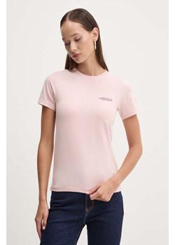 Guess Jeans t-shirt damski kolor różowy W4YI02 J1314 ze sklepu ANSWEAR.com w kategorii Bluzki damskie - zdjęcie 174583923