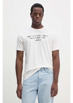 Armani Exchange t-shirt bawełniany męski kolor biały z nadrukiem 6DZTH5 ZJ9JZ ze sklepu ANSWEAR.com w kategorii T-shirty męskie - zdjęcie 174583993