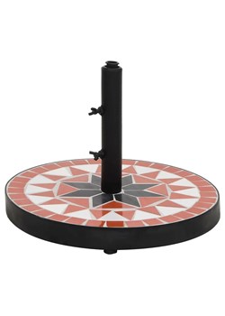 Okrągła ceramiczna podstawa do parasola terakota + biały - Clovis ze sklepu Edinos.pl w kategorii Parasole ogrodowe - zdjęcie 174584590