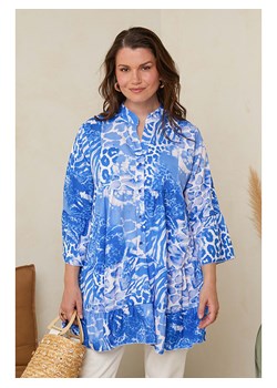 Curvy Lady Tunika w kolorze niebiesko-białym ze sklepu Limango Polska w kategorii Bluzki damskie - zdjęcie 174587980