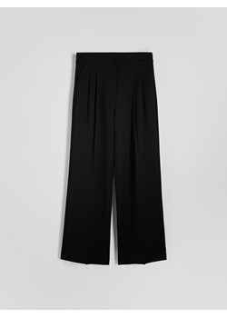 Reserved - Szerokie spodnie z zakładkami - czarny ze sklepu Reserved w kategorii Spodnie damskie - zdjęcie 174588734