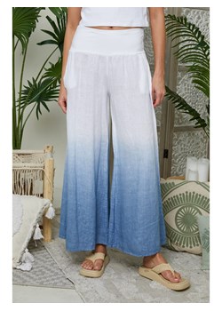 Lin Passion Lniane spodnie w kolorze niebieskim ze sklepu Limango Polska w kategorii Spodnie damskie - zdjęcie 174589004
