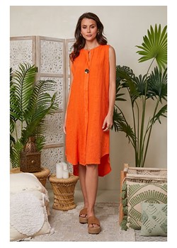 Lin Passion Lniana sukienka w kolorze pomarańczowym ze sklepu Limango Polska w kategorii Sukienki - zdjęcie 174589034