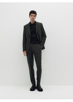 Reserved - Garniturowe spodnie slim fit - ciemnozielony ze sklepu Reserved w kategorii Spodnie męskie - zdjęcie 174590081