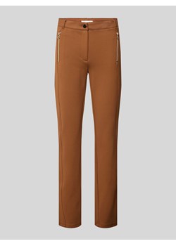 Spodnie o kroju regular fit z bocznymi kieszeniami zapinanymi na zamek błyskawiczny ze sklepu Peek&Cloppenburg  w kategorii Spodnie damskie - zdjęcie 174591254