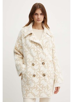 Pinko płaszcz damski kolor beżowy przejściowy oversize 101573 A21Q ze sklepu ANSWEAR.com w kategorii Płaszcze damskie - zdjęcie 174598471