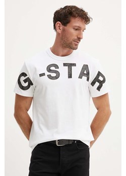 G-Star Raw t-shirt bawełniany męski kolor biały z aplikacją D25533-C336 ze sklepu ANSWEAR.com w kategorii T-shirty męskie - zdjęcie 174598981