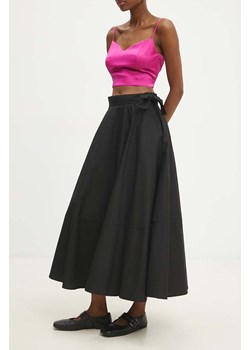 Answear Lab spódnica bawełniana kolor czarny maxi rozkloszowana ze sklepu ANSWEAR.com w kategorii Spódnice - zdjęcie 174599062