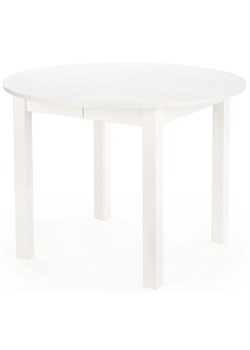 Biały okrągły stół rozkładany 102-142 cm - Alenox ze sklepu Edinos.pl w kategorii Stoły - zdjęcie 174602084