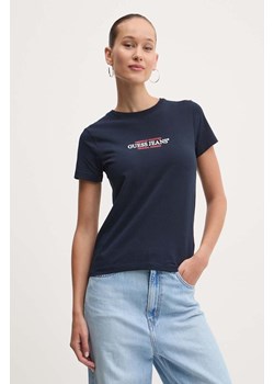 Guess Jeans t-shirt damski kolor granatowy W4YI03 J1314 ze sklepu ANSWEAR.com w kategorii Bluzki damskie - zdjęcie 174604391