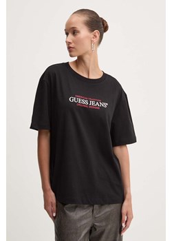 Guess Jeans t-shirt bawełniany damski kolor czarny W4YI08 K8HM0 ze sklepu ANSWEAR.com w kategorii Bluzki damskie - zdjęcie 174604401