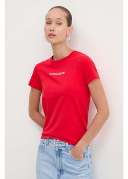 Guess Jeans t-shirt damski kolor czerwony W4YI01 J1314 ze sklepu ANSWEAR.com w kategorii Bluzki damskie - zdjęcie 174604411