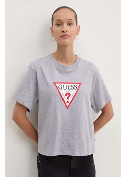 Guess Jeans t-shirt bawełniany damski kolor szary W4YI73 K8HM0 ze sklepu ANSWEAR.com w kategorii Bluzki damskie - zdjęcie 174604421