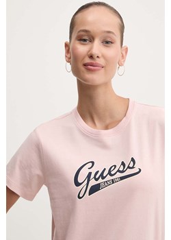 Guess Jeans t-shirt damski kolor różowy W4YI13 J1314 ze sklepu ANSWEAR.com w kategorii Bluzki damskie - zdjęcie 174604461