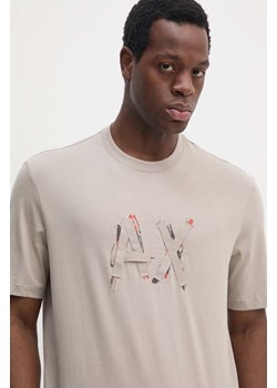 Armani Exchange t-shirt bawełniany męski kolor beżowy z nadrukiem 6DZTHN ZJLFZ ze sklepu ANSWEAR.com w kategorii T-shirty męskie - zdjęcie 174604501