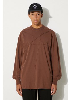 Rick Owens longsleeve bawełniany Jumbo kolor brązowy gładki DU02D2261.RNET1 ze sklepu PRM w kategorii T-shirty męskie - zdjęcie 174608174