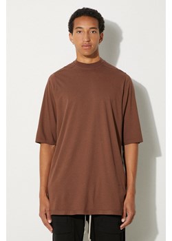 Rick Owens t-shirt bawełniany Jumbo T męski kolor brązowy gładki DU02D2274.RN ze sklepu PRM w kategorii T-shirty męskie - zdjęcie 174608180