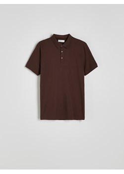 Reserved - Koszulka polo regular z bawełny - mahoniowy ze sklepu Reserved w kategorii T-shirty męskie - zdjęcie 174609544