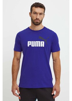 Puma t-shirt męski kolor fioletowy z nadrukiem ze sklepu ANSWEAR.com w kategorii T-shirty męskie - zdjęcie 174614251